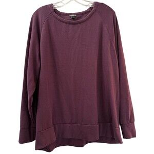 Eddie Bauer Crewneck Long Sleeve Sweater Size XXL Purple Eggplant Cozy Comfort